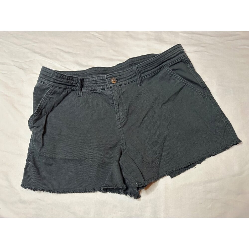 Prana Raw Hem Black Charcoal Shorts Size 10  Mid-Rise